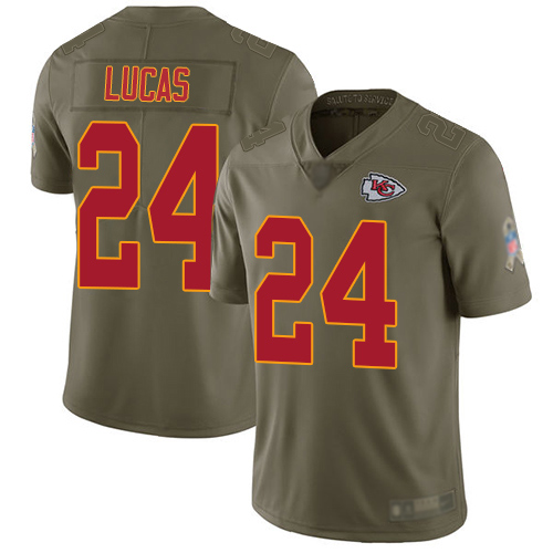 Men Kansas City Chiefs #24 Lucas Jordan Limited Olive 2017 Salute to Service Football Nike NFL Jersey